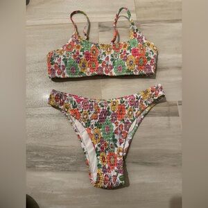 Shein Swimming Suit Size Medium Color Orange, Green, White, Pink, Yellow